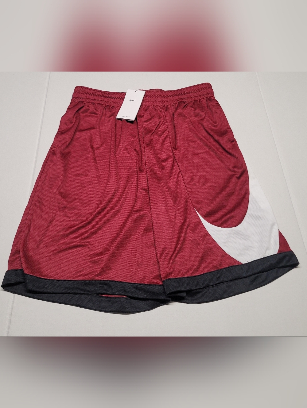 Nike Red Basketball Shorts with White Swoosh